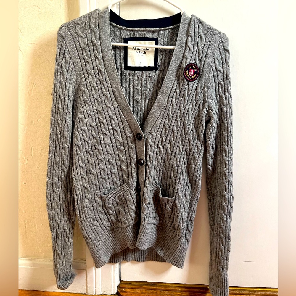 Abercrombie & Fitch Grey Button Cardigan